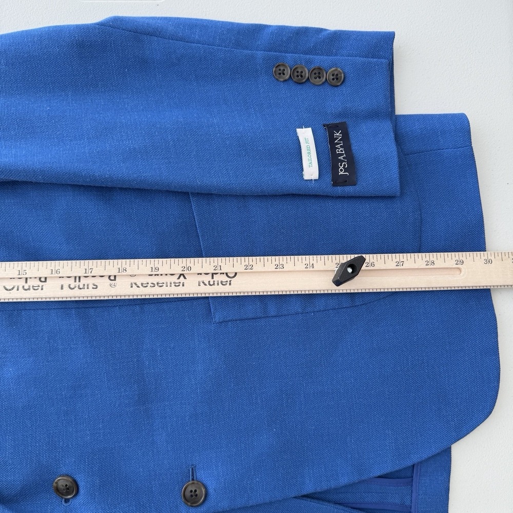 Jos A Bank Blazer Mens 46R Blue Stretch Tailored Fit Sport Coat Dinner Jacket - Picture 13 of 15